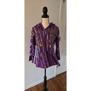 The collection royal purple zip up hoodie boho hippie jacket XL
